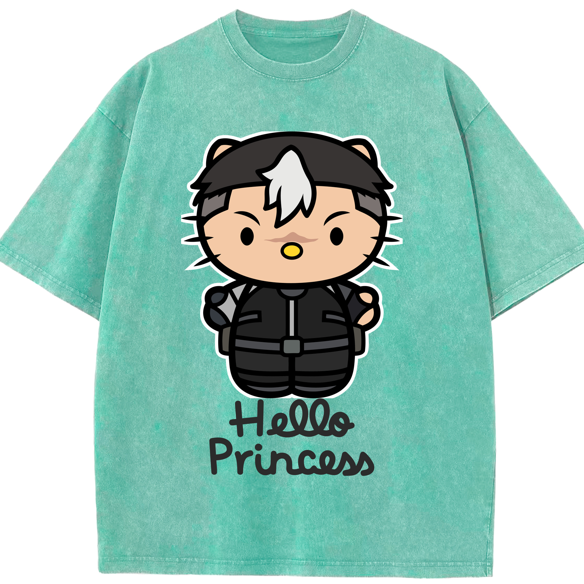 （画像用） Hello Kitty ハローキティ 綿100% ヴィンテージ風 半袖Tシャツ（フロントプリント）